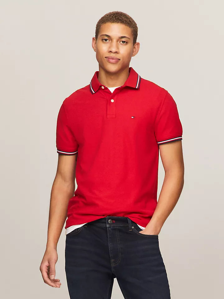 Playera Tommy Hilfiger roja tipo polo